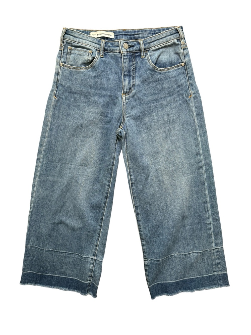 Pilcro and the Letterpress Wide Leg Crop Jeans Raw Hem Medium Wash 29 - Picture 2 of 9
